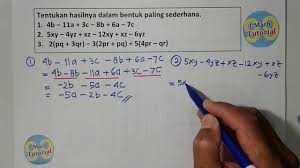 Maybe you would like to learn more about one of these? Tutorial Cara Menyederhanakan Operasi Bentuk Aljabar Penjumlahan Dan Pengurangan Youtube