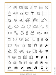 Planner Icons Vol 1c 4x6 Clear Stamp Kit 011c Bullet Journal Icons Bullet Journal Ideas Pages Bullet Journal Doodles