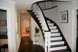 I Like The Black And White Stairs And The Black Stringer Not In Love With The Railings White Staircase Black And White Stairs White Stairs