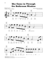 Every tuesday from january 20, 2009 until july 31, 2012 the beatles complete on ukulele released a new recording of a beatles song* featuring a these albums are a compilation of those recordings. The Beatles She Came In Through The Bathroom Window Musicroom Com