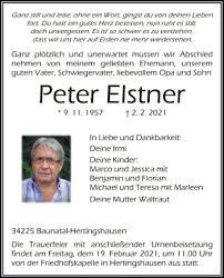 Wie würdest du diesen service bewerten? Traueranzeigen Von Peter Elstner Trauer Hna De