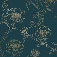 Blue and white floral laptop wallpaper. Floral Blue Wallpaper Home Decor The Home Depot