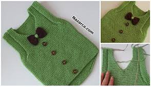 Erkek Bebek Papyonlu Yesil Suveter Yapimi Nazarca Com Baby Knitting Patterns Erkek Bebek Bebek