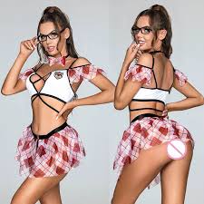 JSY Sexy Student Uniform Cosplay Lingerie Set Lace Hollow Out Womens  Underwear Set Erotic Porno Costumes Sexy Role Play Outfits