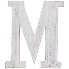 • made of galvanized iron. Whitewash Wood Letter Wall Decor M Hobby Lobby 80781682