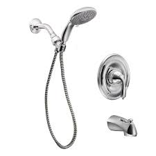 Moen Bayhill Chrome 1 Handle Watersense Tub And Shower Valve Included With Multi Function Showerhead Shower Tub Shower Valve Shower Faucet Sets