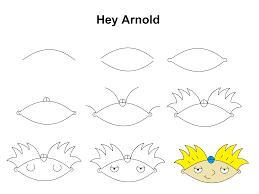 A cool drawing guide for older kids, teens, teachers, and students (drawing for kids) (volume 9) book 9 of 19: Hey Arnold Step By Step Tutorial Cute Easy Drawings Easy Drawings Mini Canvas Art