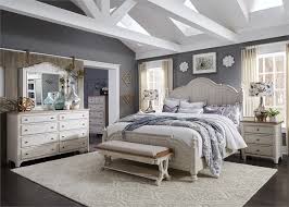 Scrolled metal accents in the headboard along with heavy bead molding add to the traditional design of the bed. Messina Estates Ii Poster Bed 6 Piece Bedroom Set In Antique Ivory Finish By Liberty Furniture 837 Br