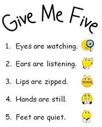 Give Me Five Behavior Management Posters Classroom Behavior Behavior Management Classroom Rules