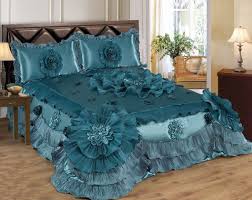 Shop for queen size bedspreads at bed bath & beyond. Amazon Com 3 Piece Real 3d Comforter Set Bedspread Flower Ruffle Oversized Queen King King Size Blossom Blue Bed Linens Luxury Comforter Sets Bed Decor