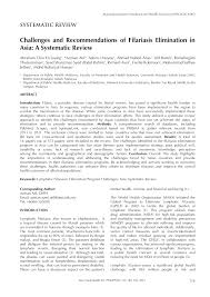 PDF) Challenges and Recommendations of Filariasis Elimination in Asia: A  Systematic Review