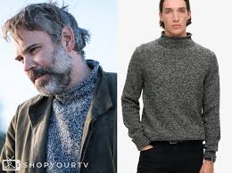 Murder in a Small Town: Season 1 Episode 2 Karl's Gray Speckled Roll Neck  Sweater
