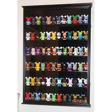 Large Wall Curio Shadow Box Display Case Cabinet For Vinylmation Or Miniature Figurines Black Finish Shadow Box Display Case Display Case Miniature Figurines