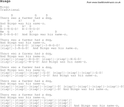 Bingo Was His Name O Lyrics Childrens Songs And Nursery Rhymes Lyrics With Chords For Guitar Banjo Etc For Song Bingo Childrens Songs Nursery Songs Songs