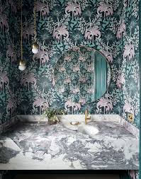 White marble and tiled panoramic bathroom. 28 Bathroom Wallpaper Ideas That Will Inspire You To Be Bold Wallpaper For Bathrooms