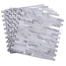 A dramatic and rich hue, charcoal slate is a neutral, dark gray with subtle variations in texture. Miscasa 5 Tiles 11 5 11 7 Peel And Stick Backsplash Tile Faux Volakas White Stone Wall Backsplash 4 67 Sq Ft Amazon Com