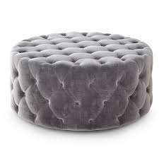 Kinfine tweed tufted storage ottoman. Simpli Home Bergen Round Tufted Ottoman In Grey Velvet Bed Bath Beyond