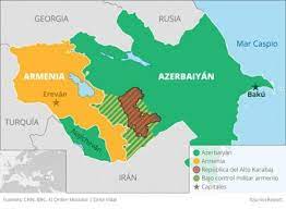 Ubicación de azerbaiyán (verde) con el territorio controlado por la autoproclamada república de artsaj mostrado en verde claro. Por Que Se Enfrentan Armenia Y Azerbaiyan