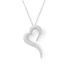 Shop all diamond necklaces keep it classic with a diamond solitaire pendant or go bold with an extraordinary diamond eternity necklace. 18k White Gold Diamond Heart Necklace Vanleles