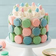 Pastel Easter Macaron Cake Macaron Cake Recipe Recipe Macaron Cake Easter Cake Recipes Easter Cakes