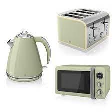 swan kitchen appliance retro set 20l green microwave 1 5l green jug kettle green 4 slice toaster set kettle and toaster set kettle and toaster kettle