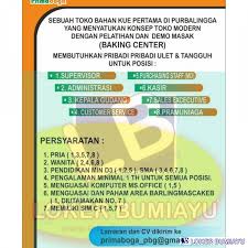 Lowongan kerja bank mandiri taspen purbalingga. Lowongan Kerja Prima Boga Purbalingga Kerja Latihan