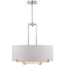 Possini Euro Design Brushed Nickel Pendant Chandelier 28 Wide Modern White Fabric Drum 4 Light Fixture Dining Room House Foyer Target