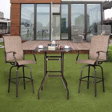 A wide variety of pub table outdoor options are available to you, such as commercial furniture, home furniture. 3pcs Outdoor Patio Furniture Swivel Bar Chairs Stools High Bistro Bar Table Set Ebay
