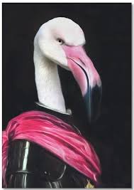 Flamingo The Pink Knight Poster Home Decor Wall Art Home Etsy In 2020 Animal Portraits Art Photo Manipulation Whimsical Illustration