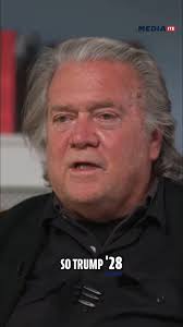 “Well he’s gonna get a third term. Trump is gonna be president in ‘28 and  people ought to just get accommodated with that." , Steve Bannon predicts  Trump will run and win presidency again in 2028.
