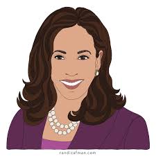 This portrait of Kamala Harris was illustrated by Randi Zafman, a freelance  illustrator based in Los Angeles, California, and a member of Illustrators  For Hire. Please, contact Randi directly — @randizafman —