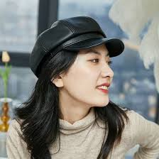 Newsboy Hat Captain Cap Leather Captains Hat Happy Date Womens Woolen  Elastic Octagonal Ivy Newsboy Cabbie