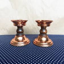 Mcm Candle Holders Vintage Copper Home Decor Housewarming Etsy Vintage Candle Holders Copper Candlestick Candlestick Holders