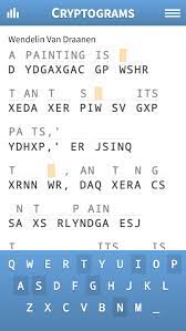 Over cryptogrammen een cryptogram is een gecodeerde tekst waarvoor een zekere strategie nodig is om die te ontcijferen. Cryptogram Puzzle Quotes By Razzle Puzzles Android Games Appagg