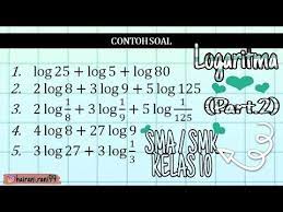 Logaritma Penjumlahan Part 2 Youtube Matematika Sma Matematika Sma