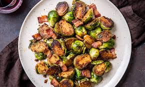 Drizzle with olive oil and maple syrup; Keto Recipe Keto Maple Bacon Brussels Sprouts Keto Mojo