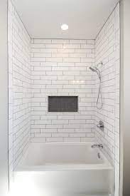Master Bath With Subway Tile And Accent Full Bathroom Remodel White Subway Tile Bathroom White Subway Tile Shower