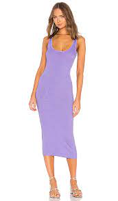 Enza Costa Rib Tank Dress In Lavender Revolve
