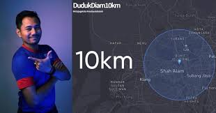 This map was created by a user. Dudukdiam Site For M Sians To Travel Within 10km During Mco