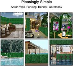 Two boxwood panels will fit on each wood piece. Balcony Garden Fence Screen And Indoor Wall Decoration Dqs Artificial Boxwood Panels 8 Pieces Of Faux Hedge Wall Backdrop 24 X 16 Inch Green Boxwood Wall Mat For Outdoor Patio Lawn