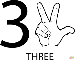 Asl Number Three Super Coloring Coloring Pages Free Printable Coloring Pages Free Coloring Pages