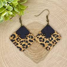 Leopard Print Earrings, Leopard Earrings, Cork Earrings, Statement  Earrings, Cheetah Print