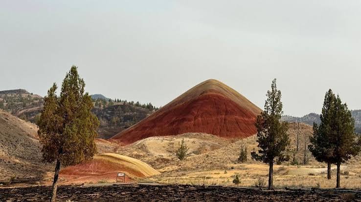 PHOTOS: Wildfire burns near iconic Painted Hills in Central Oregon