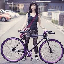 Purple Bike Cycling Bike Photoshoot Bicycle Girl Fixie Bike