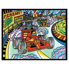 Laten we de kleuren leren en plezier hebben met. Colorvelvet Kleurplaat Met Afbeelding Van Een Formule 1 Wagen