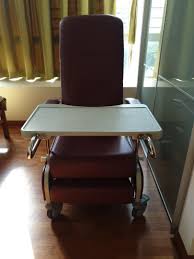 The seat, backrest, and armrests are equipped with soft cushions. High Resting And Dining Chair For Elderly Health Nutrition Assistive Rehabilatory Aids Other Assistive Aids On Carousell