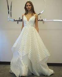 The Decklyn Gown By Hayley Paige Fall 2016 Collection Available At Fall 2016 Trunk Shows Striped Wedding Gown Striped Wedding Top Wedding Dresses