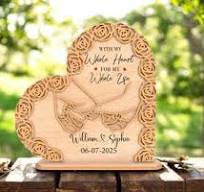 Holding Hands Heart Carving - Wedding & Anniversary Gift ...