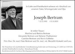 Traueranzeigen von Joseph Bertram