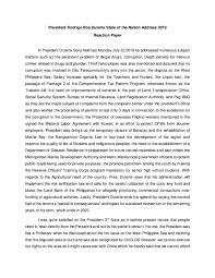 Doc Sona 2019 Reaction Paper Kristy Pangcoga Academia Edu